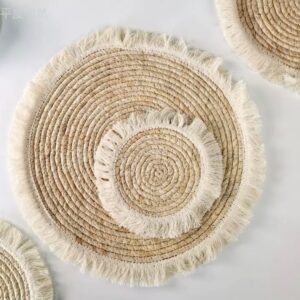 Neutral-toned decorative pillows on a sofa