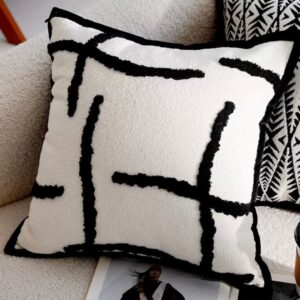 Neutral-toned decorative pillows on a sofa