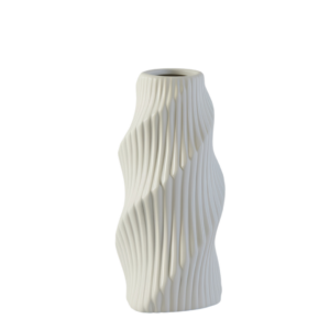 Chalk Ribbed Vase